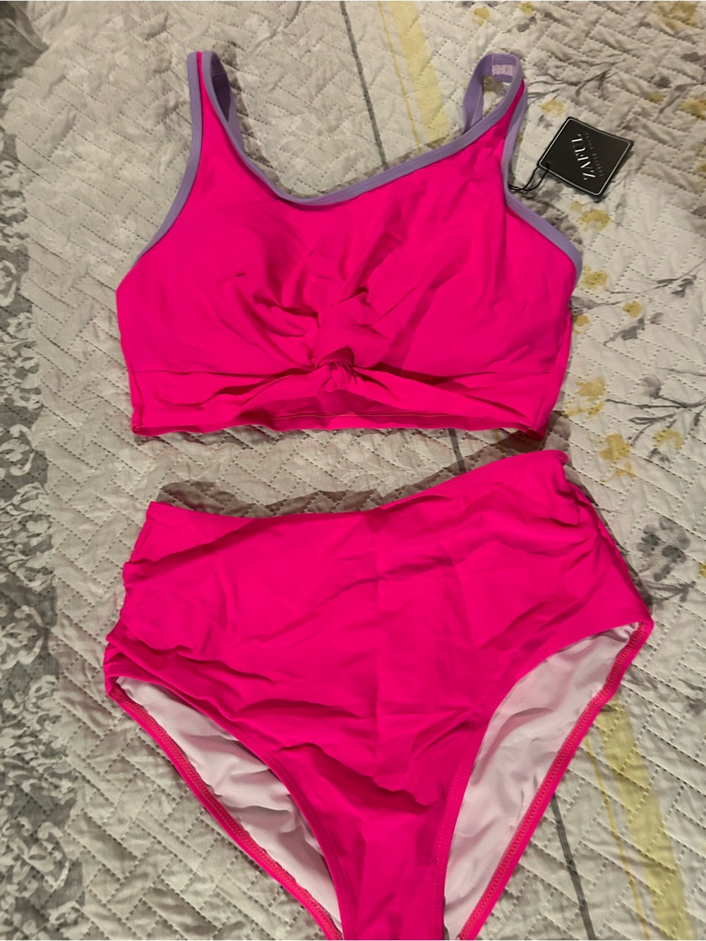 Hot Pink High-Waist Bikini Set